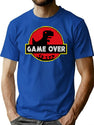 Game Over Video Dino Park No Internet Signal T-Shirt for Men & Women, T-Shirts Graphic Tee - Blue