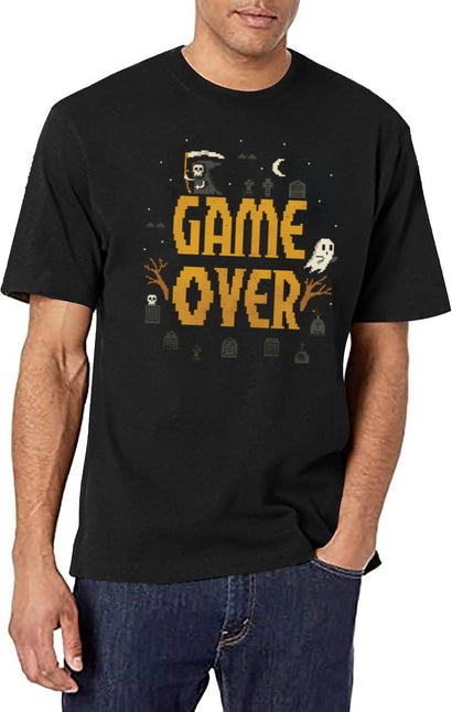 Game Over (1) T-Shirt for Men & Women, T-Shirts Graphic Tee - Black