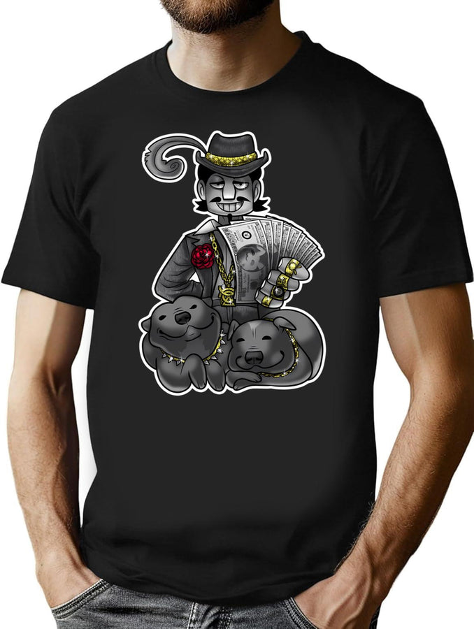 Gangster Voldritch Bootleg Graphic T-Shirt - Black