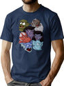 Gargoyles Movie Dragon Monsters Falling-Wing Demon Cartoon Halloween Premium Heavyweight Cotton T-Shirt - Navy