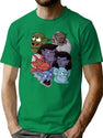 Gargoyles Movie Dragon Monsters Falling-Wing Demon Cartoon Halloween Premium Heavyweight Cotton T-Shirt - Green