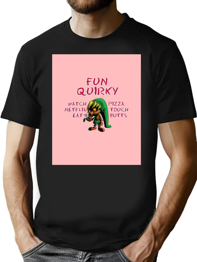 Geeky Design Bootleg Graphic T-Shirt - Black