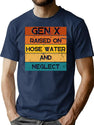 Gen X Raised On Hose Water And Neglect Vintage Edition Retro Gen X T-Shirt for Men & Women, T-Shirts Graphic Tee - Navy