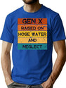 Gen X Raised On Hose Water And Neglect Vintage Edition Retro Gen X T-Shirt for Men & Women, T-Shirts Graphic Tee - Blue