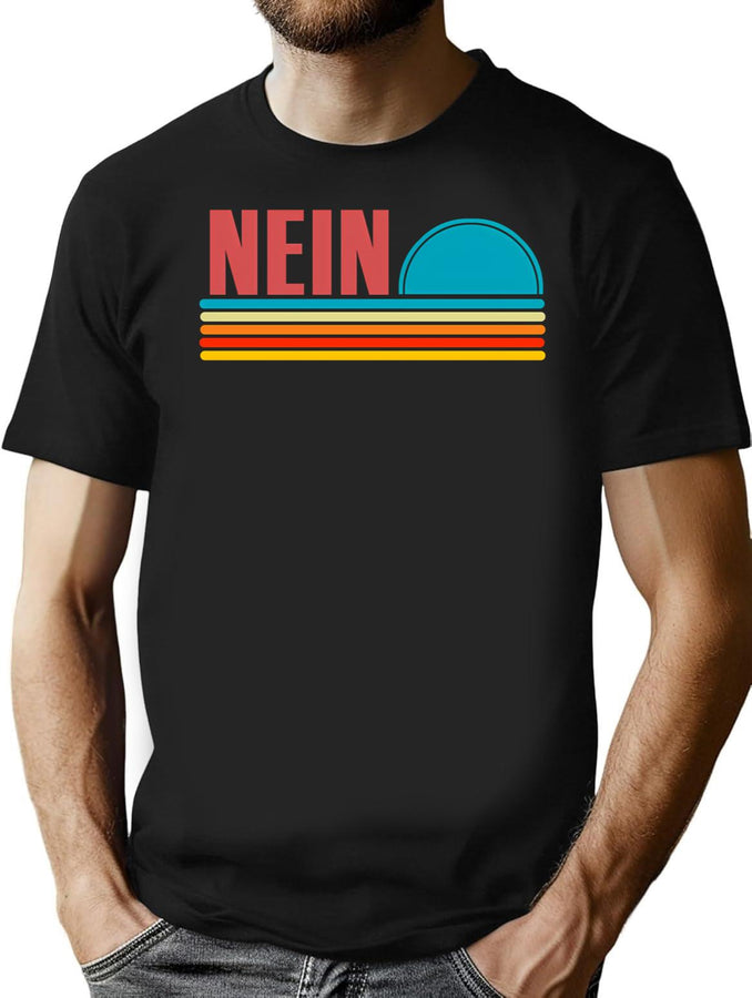 German Nein Souvenir Oktoberfest No Sunset Germany Vintage T-Shirt for Men & Women, T-Shirts Graphic Tee - Black