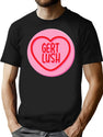 Gert Lush Loveheart T-Shirt for Men & Women, T-Shirts Graphic Tee - Black