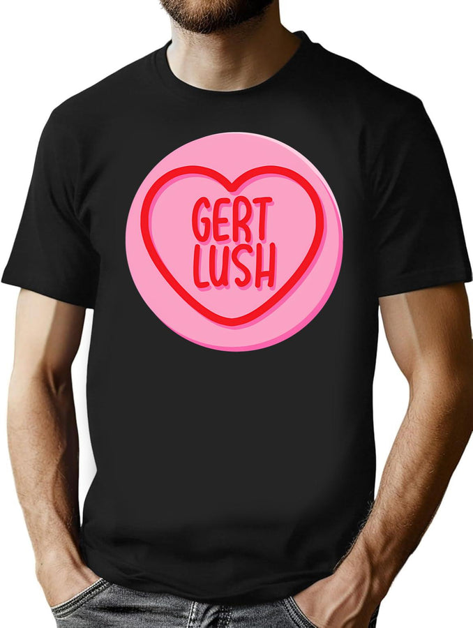 Gert Lush Loveheart T-Shirt for Men & Women, T-Shirts Graphic Tee - Black