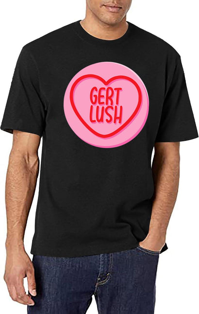Gert Lush Loveheart T-Shirt for Men & Women, T-Shirts Graphic Tee - Black