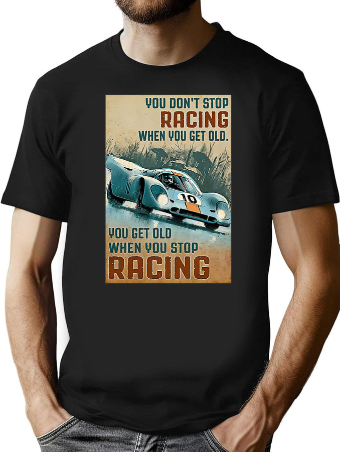 Get Old Car Racing T-Shirt for Men & Women, T-Shirts Graphic Tee - Black