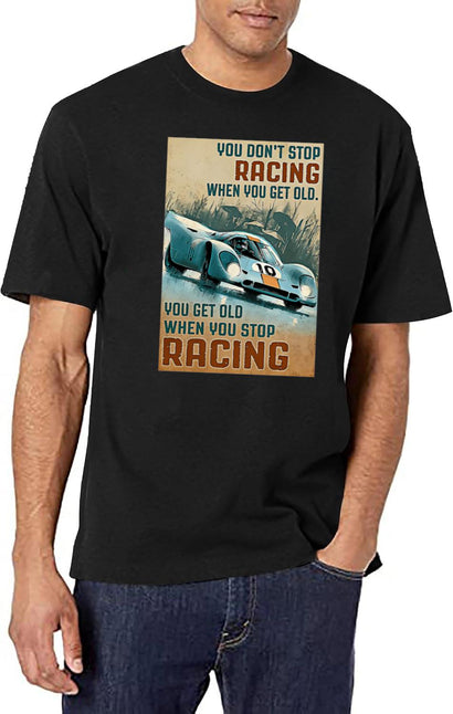 Get Old Car Racing T-Shirt for Men & Women, T-Shirts Graphic Tee - Black