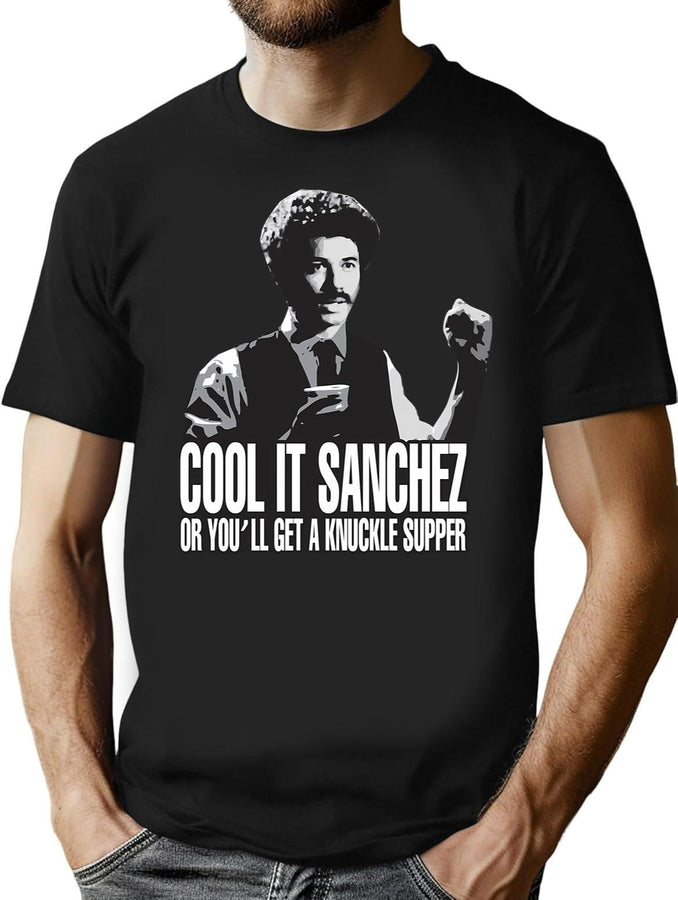 Gifts For Women Light Blue Cool It Sanchez Vintage Retro T-Shirt for Men & Women, T-Shirts Graphic Tee - Black