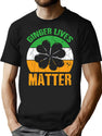 Ginger Lives Matter Four Leaf Clover Vintage St Patrick Day T-Shirt for Men & Women, T-Shirts Graphic Tee - Black