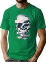 Glitch Skull Mono T-Shirt for Men & Women, T-Shirts Graphic Tee - Green