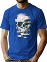 Glitch Skull Mono T-Shirt for Men & Women, T-Shirts Graphic Tee - Blue