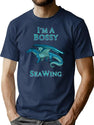 Glory Fantasy Rainwing I'M A Bossy Seawing Pop Retro T-Shirt for Men & Women, T-Shirts Graphic Tee - Navy