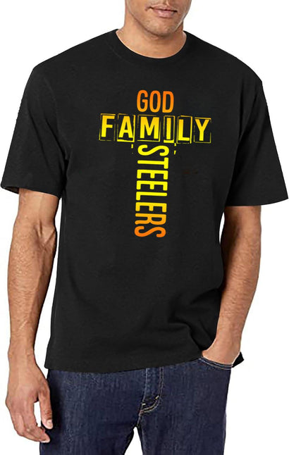 God Family Steeler Black T-Shirt - Black