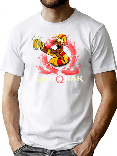 God of Bar Homer-Sim.Pson Parody KRA-TOS Funny God.of.War Shirt Premium Heavyweight Cotton T-Shirt - Black