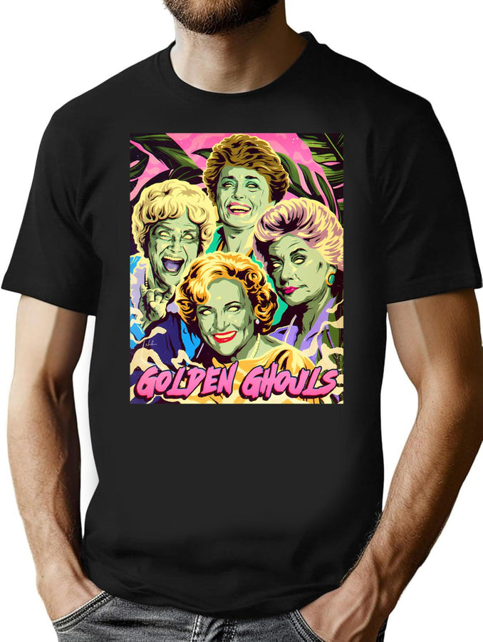 Golden Ghouls T-Shirt for Men & Women, T-Shirts Graphic Tee - Black