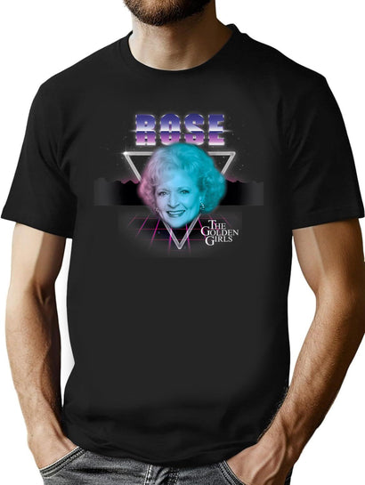 Golden Girls - Retro Rose Betty White T-Shirt for Men & Women, T-Shirts Graphic Tee - Black
