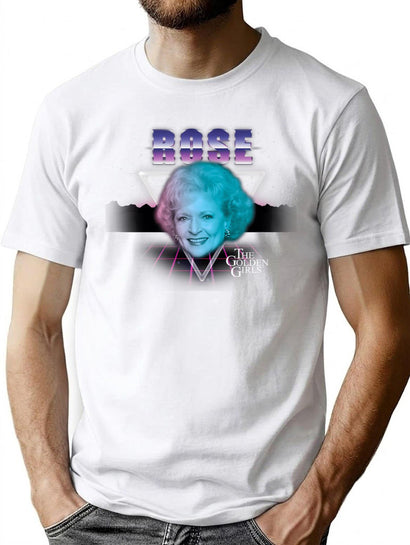 Golden Girls - Retro Rose Betty White T-Shirt for Men & Women, T-Shirts Graphic Tee - Black
