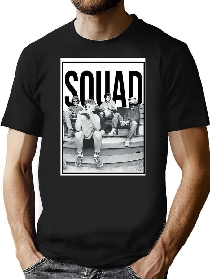 Golden Girls-Squad Art Board Print T-Shirt for Men & Women, T-Shirts Graphic Tee - Black