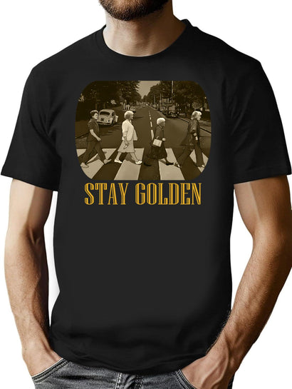 Golden Girls Stay Golden Abbey Road T-Shirt for Men & Women, T-Shirts Graphic Tee - Black