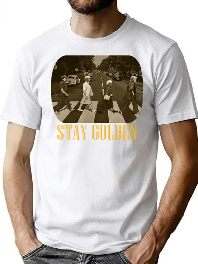 Golden Girls Stay Golden Abbey Road T-Shirt for Men & Women, T-Shirts Graphic Tee - Black