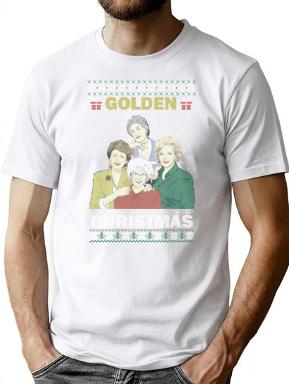 Golden Girls Ugly Sweater Christmas T-Shirt for Men & Women, T-Shirts Graphic Tee - Black