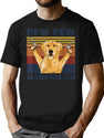 Golden Retriever Pew Pew Madafakas Funny Vintage Dog Gifts T-Shirt for Men & Women, T-Shirts Graphic Tee - Black