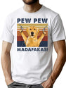Golden Retriever Pew Pew Madafakas Funny Vintage Dog Gifts T-Shirt for Men & Women, T-Shirts Graphic Tee - White