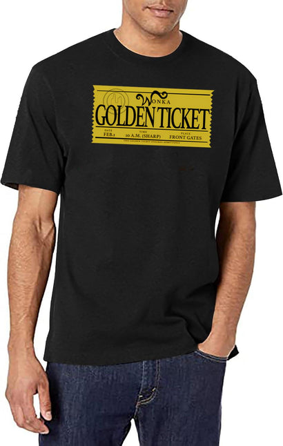 Golden Ticket T-Shirt for Men & Women, T-Shirts Graphic Tee - Black