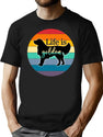 Golden Vintage Dog T-Shirt for Men & Women, T-Shirts Graphic Tee - Black