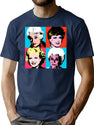 Golden Warhol Girls Vintage T-Shirt for Men & Women, T-Shirts Graphic Tee - Navy