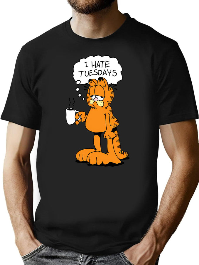 Grafield - I Hate Tuesdays Bootleg Graphic T-Shirt - Black