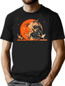 Great Vintage Witch And Moon Halloween T-Shirt for Men & Women, T-Shirts Graphic Tee - Black