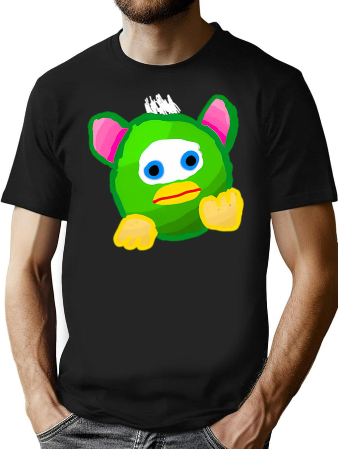 Green Hoody Pet (Furby Fakebootleg) Bootleg Graphic T-Shirt - Black