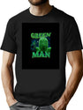 Green Man Vintage Bootleg Graphic T-Shirt - Black