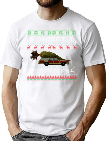 Griswold Christmas 1989 Ugly Sweater T-Shirt for Men & Women, T-Shirts Graphic Tee - Black