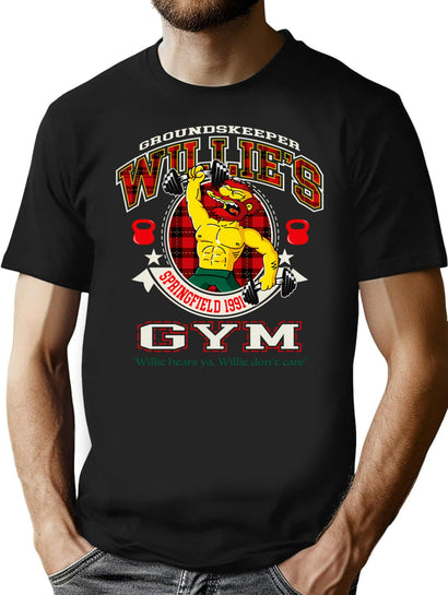 Groundskeeper Willie'S Gym T-Shirt for Men & Women, T-Shirts Graphic Tee - Black