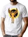Grunge Apocalyptic Angel Bootleg Graphic T-Shirt - White
