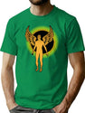 Grunge Apocalyptic Angel Bootleg Graphic T-Shirt - Green