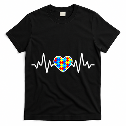 Heartbeat Autism Awareness Heart T-Shirt