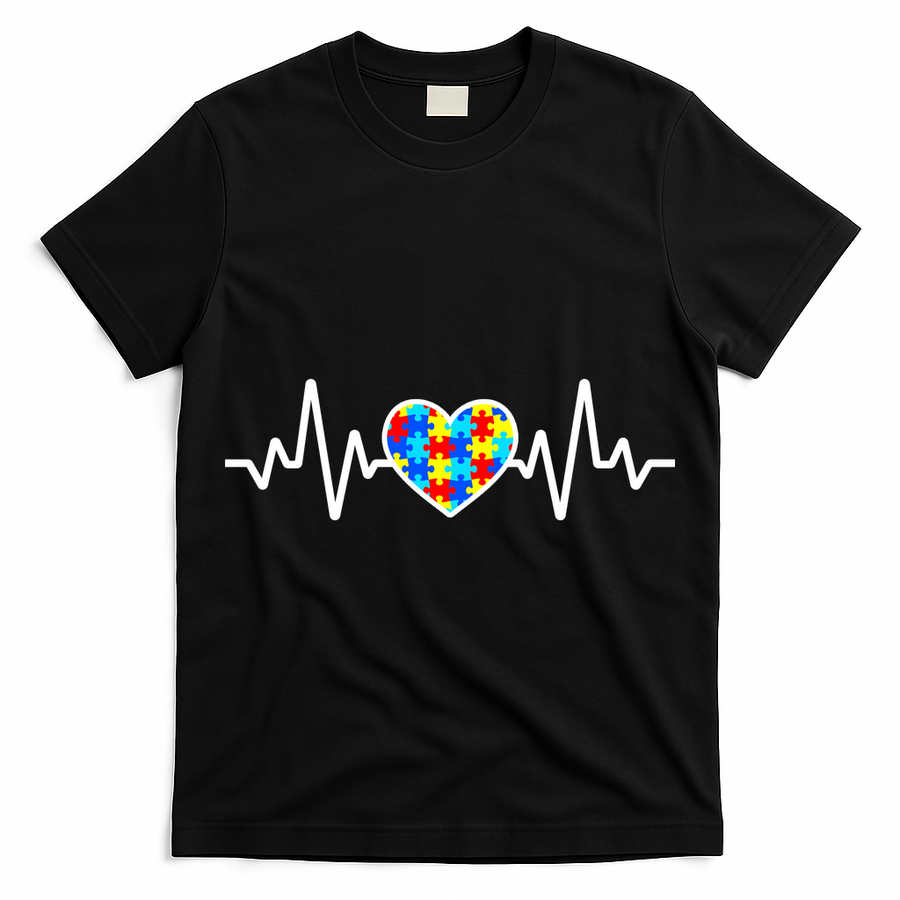 Heartbeat Autism Awareness Heart T-Shirt