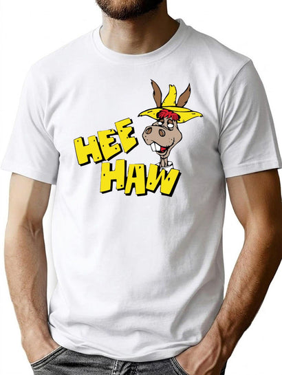 HEE Haw Wo Funny Premium Heavyweight Cotton T-Shirt - Black