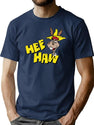 HEE Haw Wo Funny Premium Heavyweight Cotton T-Shirt - Navy