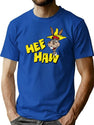 HEE Haw Wo Funny Premium Heavyweight Cotton T-Shirt - Blue