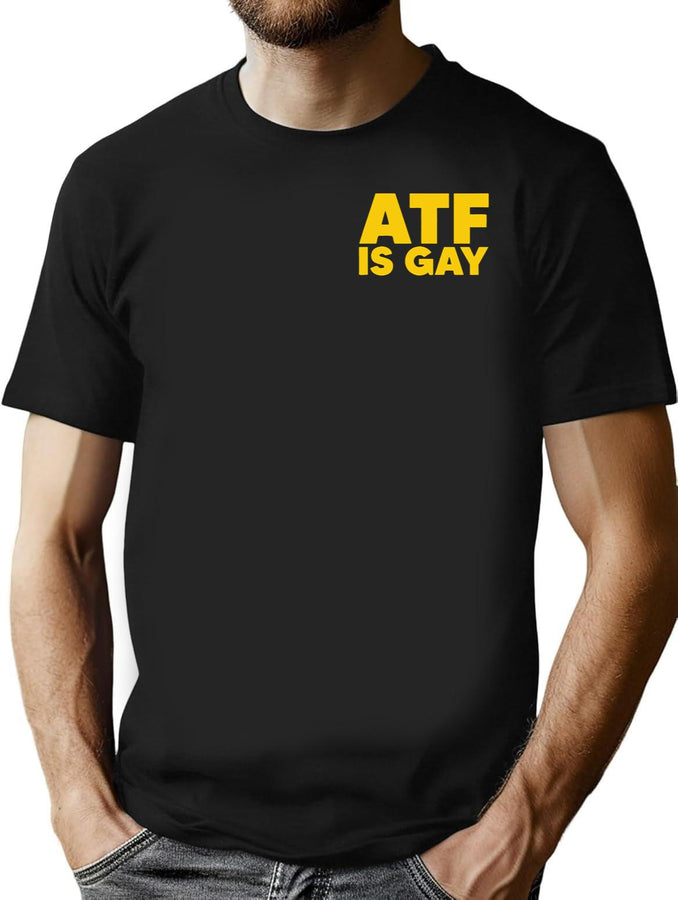 HTY AHS ATF is Gay Human Rights Equality Pride Pocket Print Black T-Shirt - Black