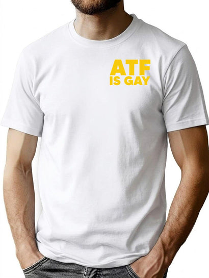 HTY AHS ATF is Gay Human Rights Equality Pride Pocket Print Premium Heavyweight Cotton T-Shirt - Black