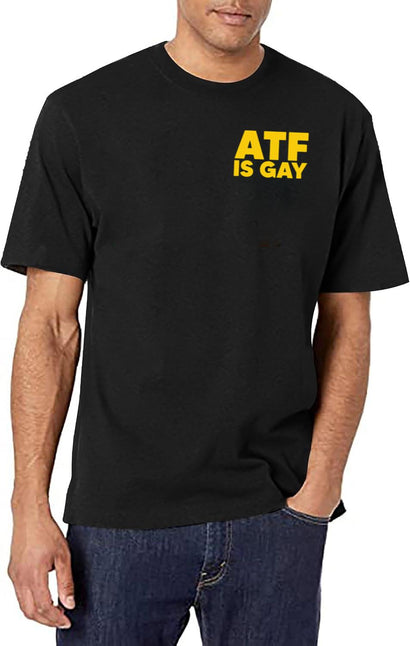 HTY AHS ATF is Gay Human Rights Equality Pride Pocket Print Black T-Shirt - Black