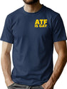 HTY AHS ATF is Gay Human Rights Equality Pride Pocket Print Premium Heavyweight Cotton T-Shirt - Navy